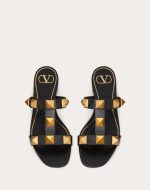 FLAT ROMAN STUD CALFSKIN SLIDE SANDAL - Image 4